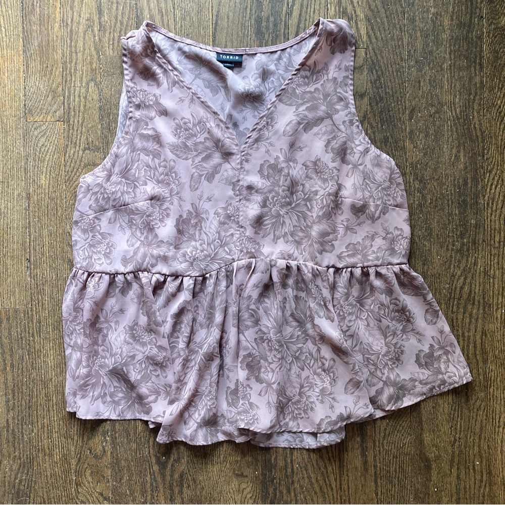 Torrid Peplum Georgette Midi Tank Size 1x Purple